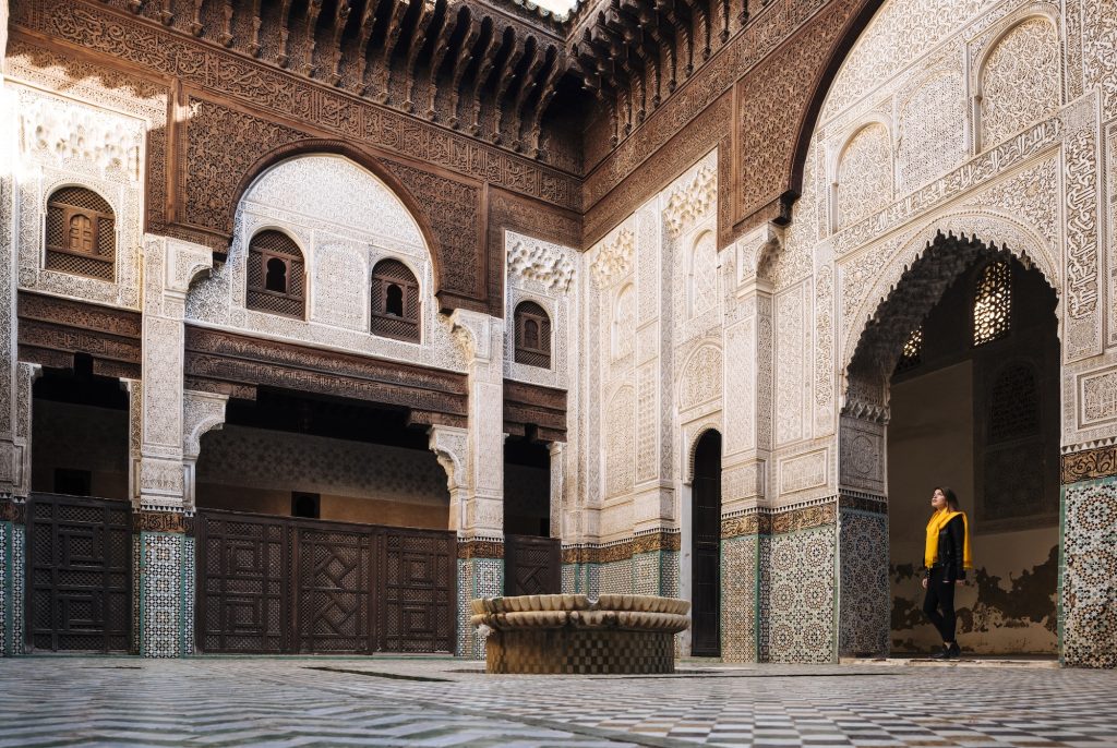 Interior of Madrasa Bou Inania, Meknes, Morocco, North Africa